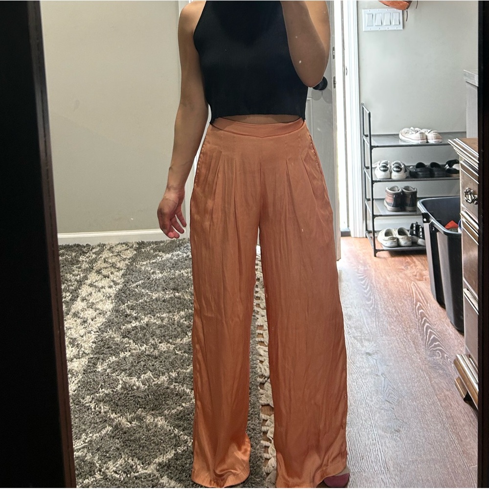 Silky Peach Pants